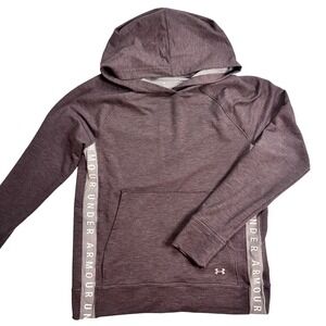 Under Armour Women's Small Mauve Pullover Hoodie Loose Fit Graphic Trim